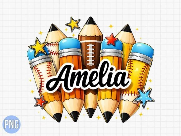 Amelia Personalized Back to School PNG for Creators