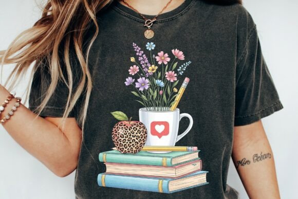 Back to School Floral Sublimation Shirt Design