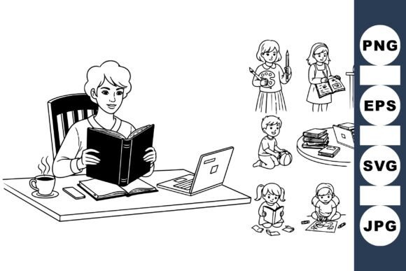Back to School Kids Coloring Set for Creative Projects
