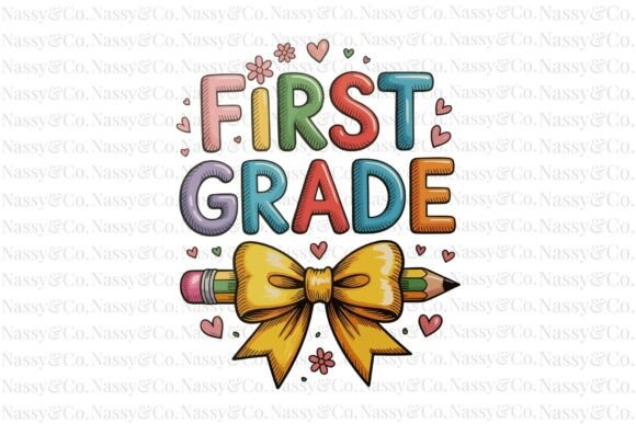 First Grade Bow Back to School PNG: Elevating Your Creative Projects with Coquette Style
