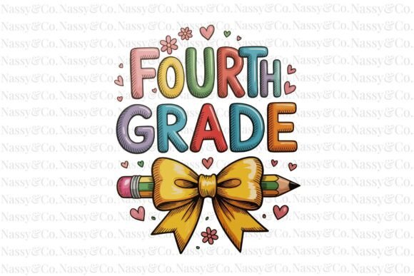 Fourth Grade Bow Back to School PNG