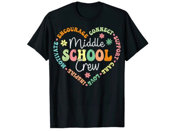 Middle School Crew Back to School TShirt Design