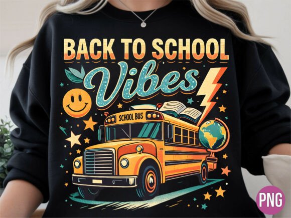 Retro Back to School Bus Vibes PNG Shirt