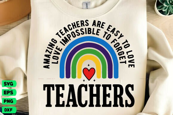 Teacher Rainbow Svg & Back to School Png
